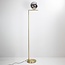 Lampadaire design Connor en doré, verre fumé et effet miroir