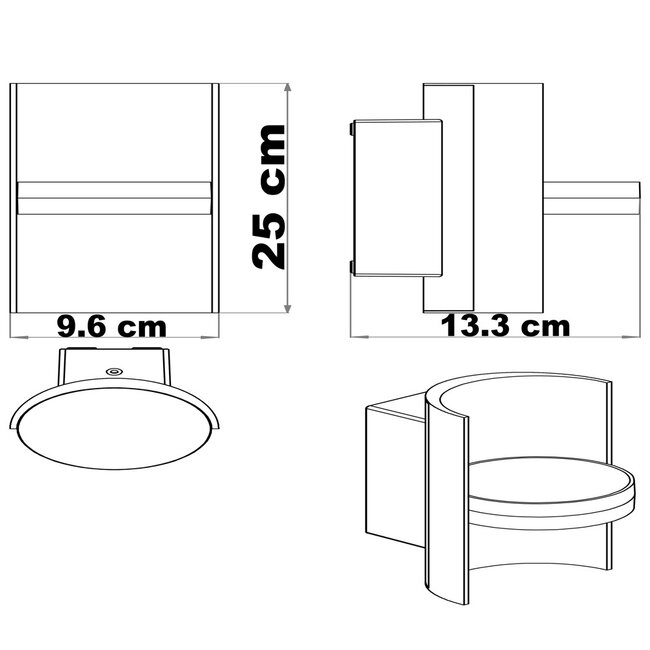 Applique murale extérieure Rhoda - avec LED intégrée