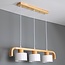 Suspension Rosie 3 lumières rétro avec bois - blanc et bois