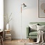 Lampadaire rétro Elsie en bois à abat-jour vert