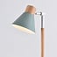 Lampadaire rétro Elsie en bois à abat-jour vert