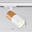 Kit rail monophasé de 3 mètres, spots Linn blancs à l’aspect acajou