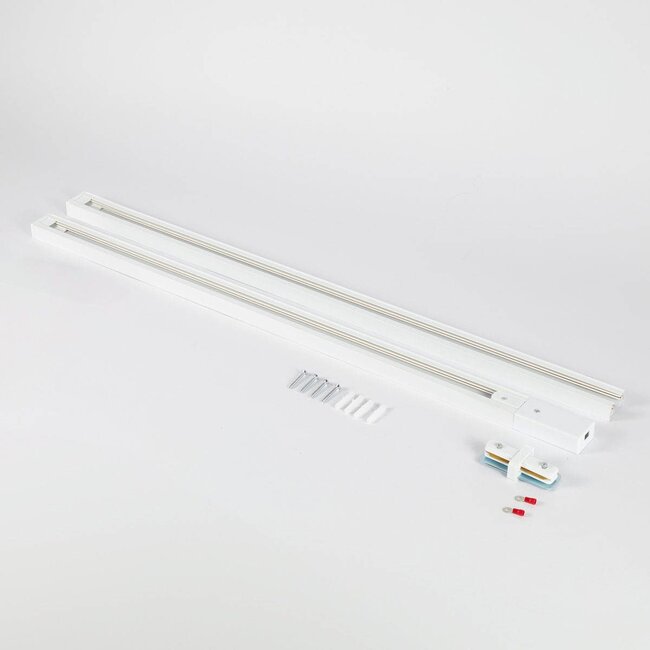 Kit rail monophasé de 1,5 mètre et spots Linn à l’aspect chêne