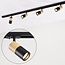 Kit rail monophasé de 1,5 mètre, spots Linn noirs à l’aspect chêne