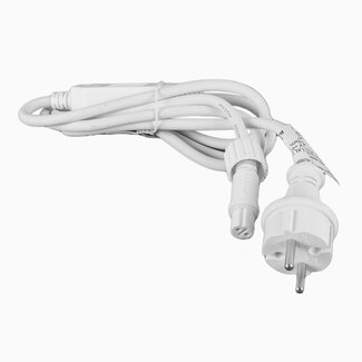 Câble d'alimentation secteur 1,5 m blanc - caoutchouc