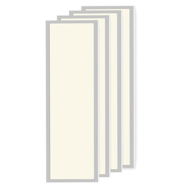 Jeu de 4 panneaux LED, 120x30cm, UGR<22, 24W, 3000K