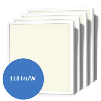 Jeu de 4 panneaux LED, 60x60cm, UGR<22, 24W, 3000K avec entretoises
