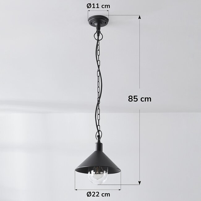 Lampe suspendue d'extérieur Jette - noir