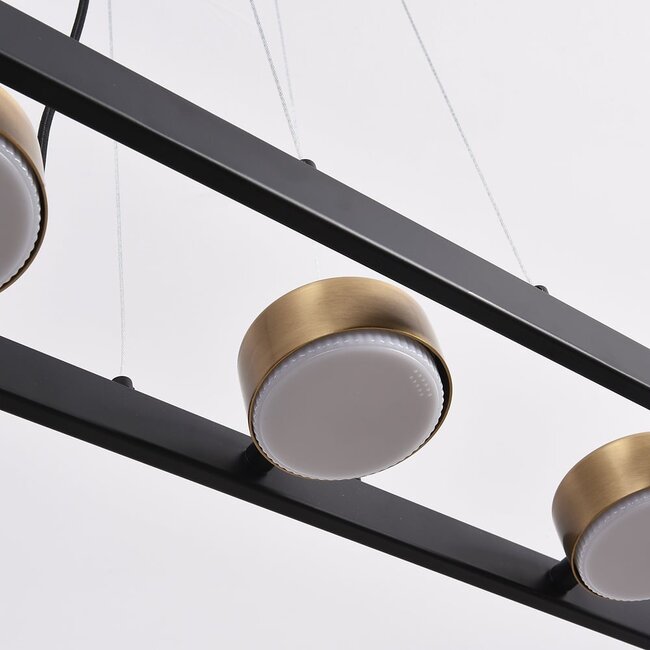 Suspension noire avec détails dorés - Sesto