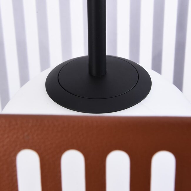 Lampe suspendue avec abat-jour en cuir, 3 lumières - Marrone