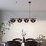 Suspension Morandi 4 lumières - noir avec abat-jour fumé semi-ouverts