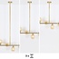 Lampe suspendue Aster - or avec verre ambré