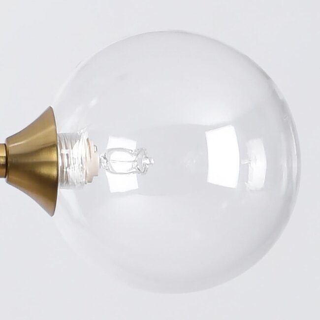 Lampe suspendue Aster - or avec verre transparent