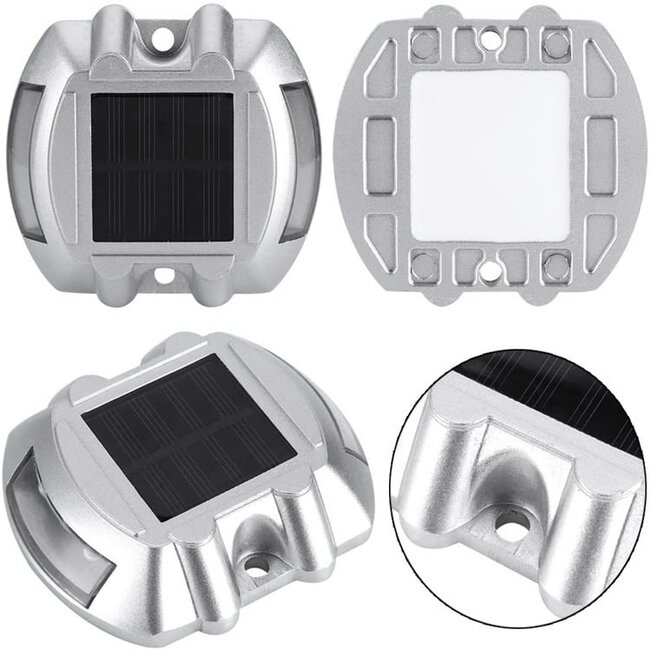 Spot solaire encastré au sol Parker argent - lot de 2