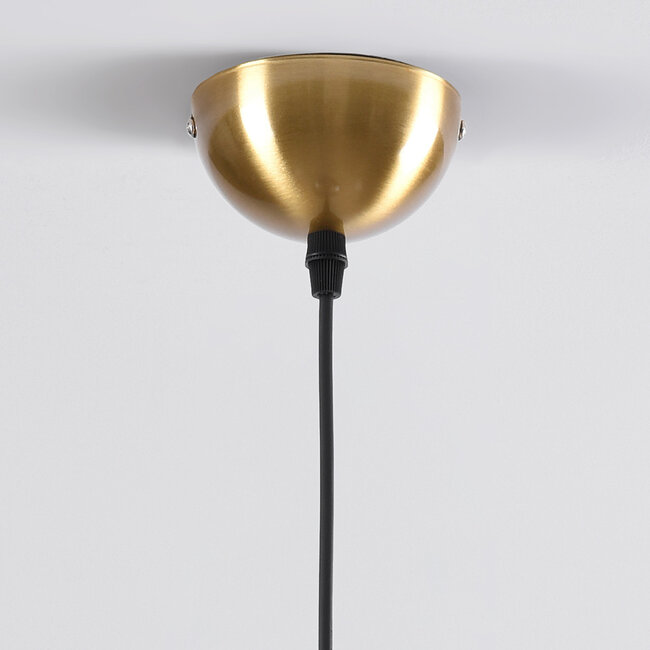 Suspension Johnny en verre nervuré - fumé