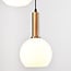 Suspension Aiden 3 lumières en verre opalin - blanc opalin et doré