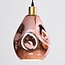 Suspension design Rick 3 lumières en verre ondulé - rosé
