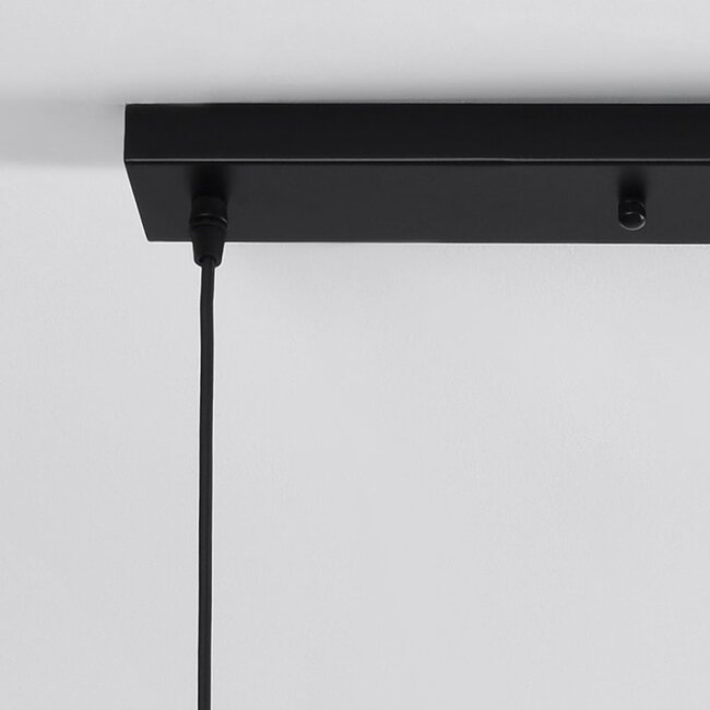 Lampe suspendue design Rick avec verre or rose, 3 lumières