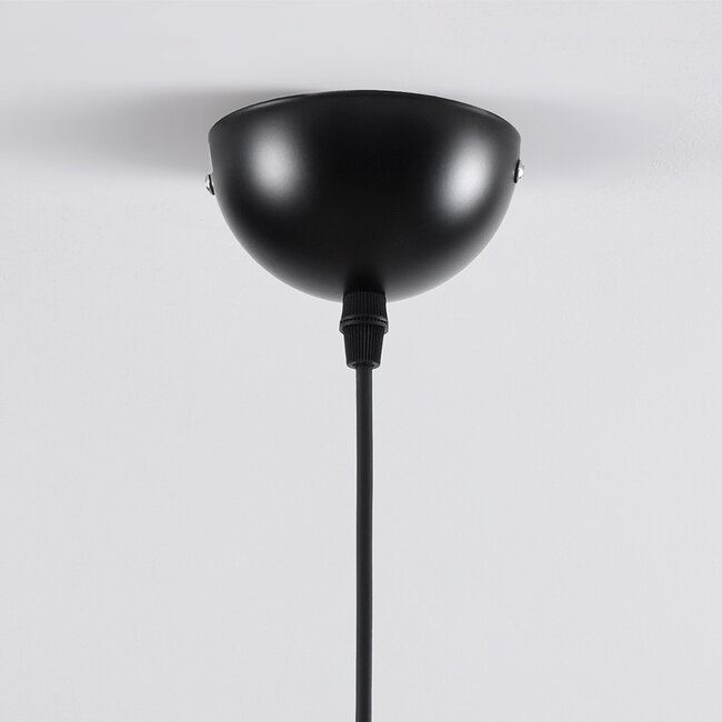 Suspension Mace en verre ondulé et détails en bronze