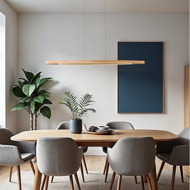 Suspension Jimmy en bois avec LED intégrée, à intensité variable