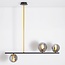 Suspension design Danny 3 lumières avec globes en verre