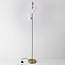 Lampadaire design Tyson 5 lumières en doré et verre blanc laiteux