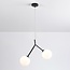 Suspension asymétrique Dexter 2 lumières avec globes en verre