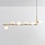 Suspension design Marcus 6 lumières en L en verre opalin
