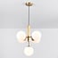 Suspension moderne Kenji 5 lumières avec globes en verre - doré