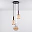 Suspension Amelia 3 lumières - verre nervuré