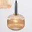 Suspension Amelia 3 lumières - verre nervuré