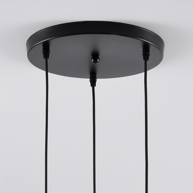 Suspension Amelia 3 lumières - verre nervuré