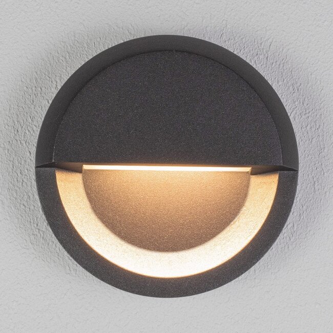Applique murale extérieure ronde Milano - anthracite avec LED intégrée
