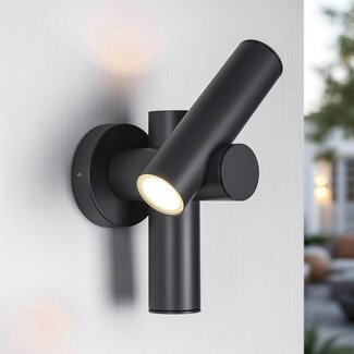 Applique murale extérieure orientable Thekla - anthracite avec LED intégrée