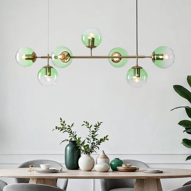 Suspension design avec différentes teintes de verre - Hepta