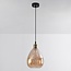 Suspension 1 lumière Verona ambre - verre lisse en forme de goutte