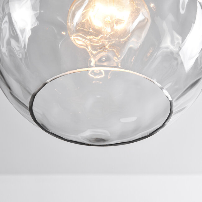 Suspension à 1 lumière - Lotte - Verre fumé bombé