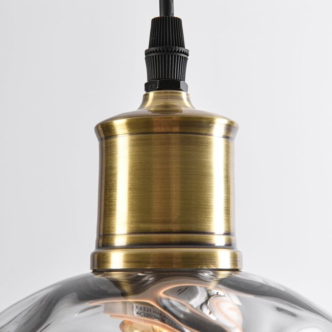 Suspension à 1 lumière - Lotte - Verre fumé bombé