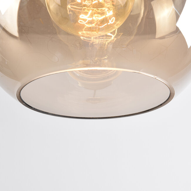 Lampe suspendue à 1 lumière Liya verre cognac