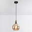 Suspension Lyana avec globe en verre - fumé ou ambré
