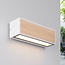 Applique murale solaire Garcia - blanche et bois clair