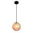 Suspension Sila Ø25 cm en verre nervuré - ambré