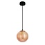 Suspension Sila Ø25 cm en verre nervuré - ambré
