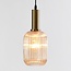 Suspension Sita en verre nervuré allongé