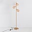 Lampadaire Melissa 3 lumières en doré et verre ambré