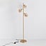 Lampadaire Melissa 3 lumières en doré et verre ambré