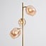 Lampadaire Melissa 3 lumières en doré et verre ambré