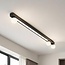 Plafonnier Xander avec LED intégrée - noir et blanc opalin