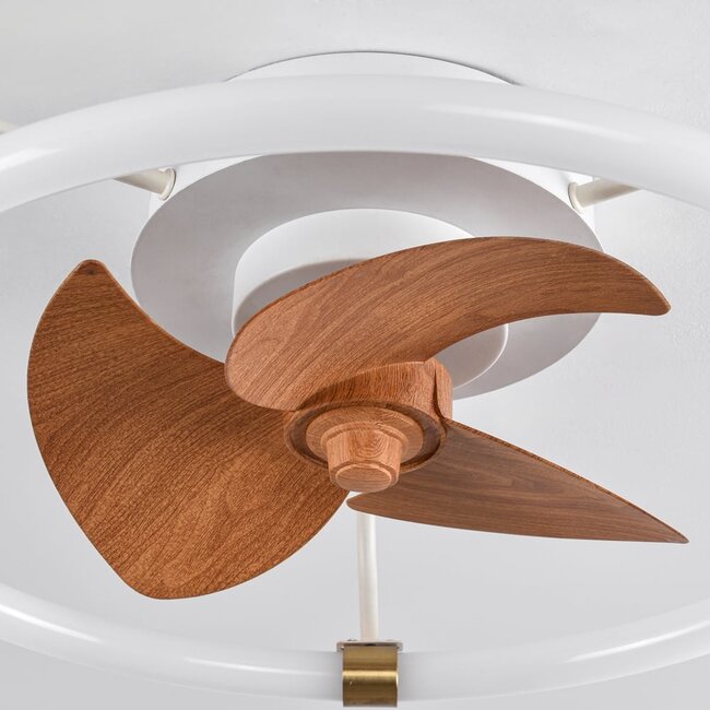 Ventilateur de plafond Zefiros avec LED intégrées à intensité variable - bambou