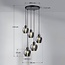 Suspension Glendale 5 lumières - verre fumé